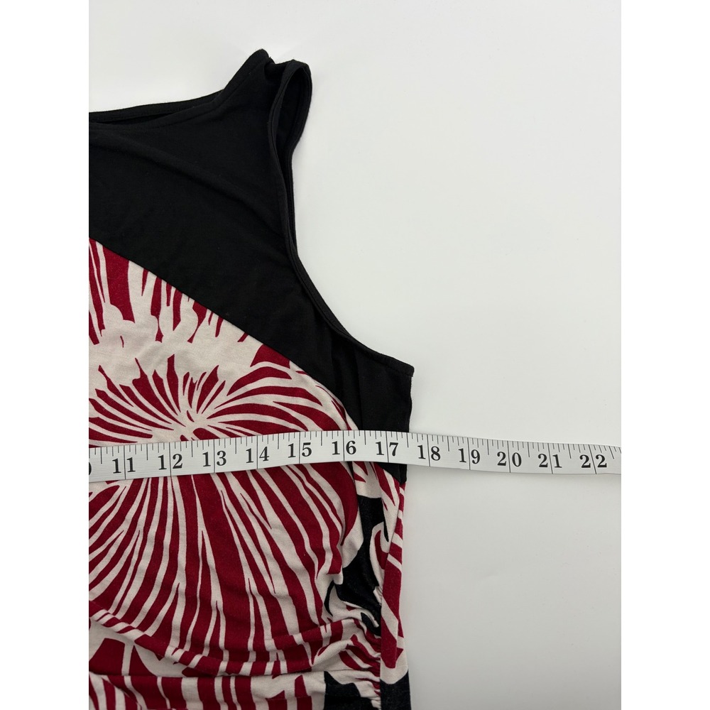 Tommy‎ Bahama Women's Large Floral Dress Red Black White Sleeveless Summer Beach - Picture 5 of 6